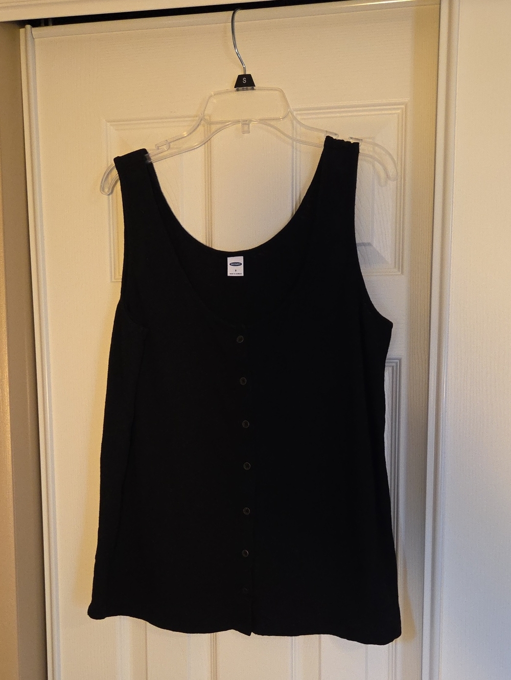 Old Navy Black Button-Front Women's Tank Top Sz S